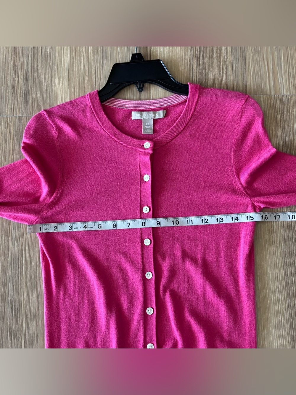 Banana Republic Cardigan Sweater Pink Silk Blend Knit Women XS Preppy Classic - Picture 8 of 9